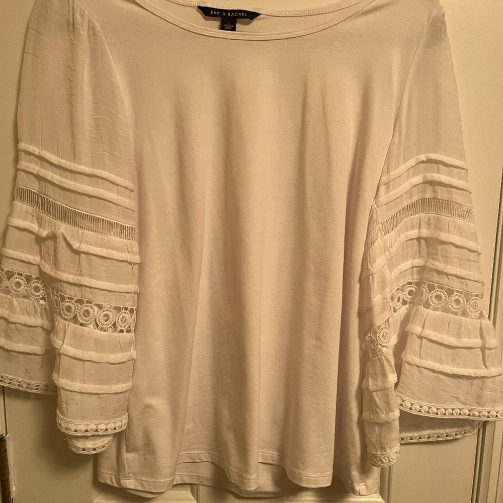 Beautiful White Knit Top with Bell Sleeves